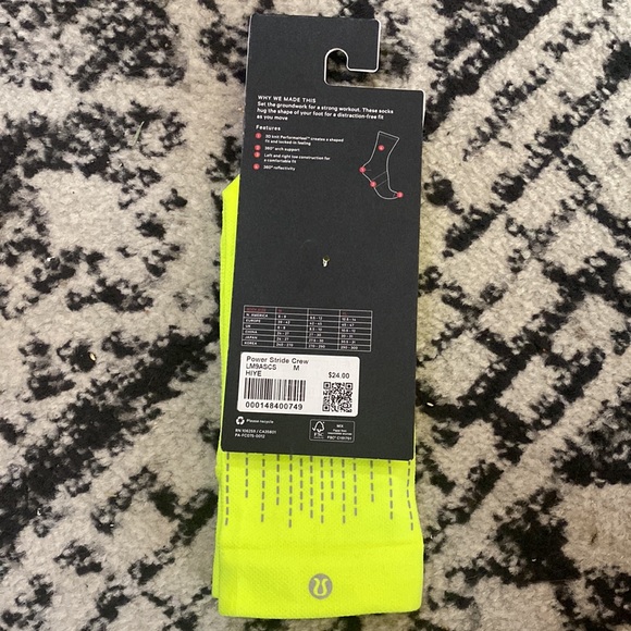 NWT Lululemon Power Stride Crew Sock *Reflective* Mens  arch support s… - Picture 3 of 13